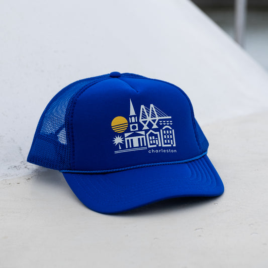 Charleston Downtown Royal Blue Foam Trucker Hat
