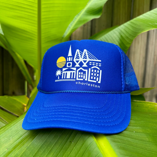 Charleston Downtown Royal Blue Foam Trucker Hat